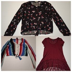 Y2K Retro Cottagecore Women Small Shirt Bundle Of 3